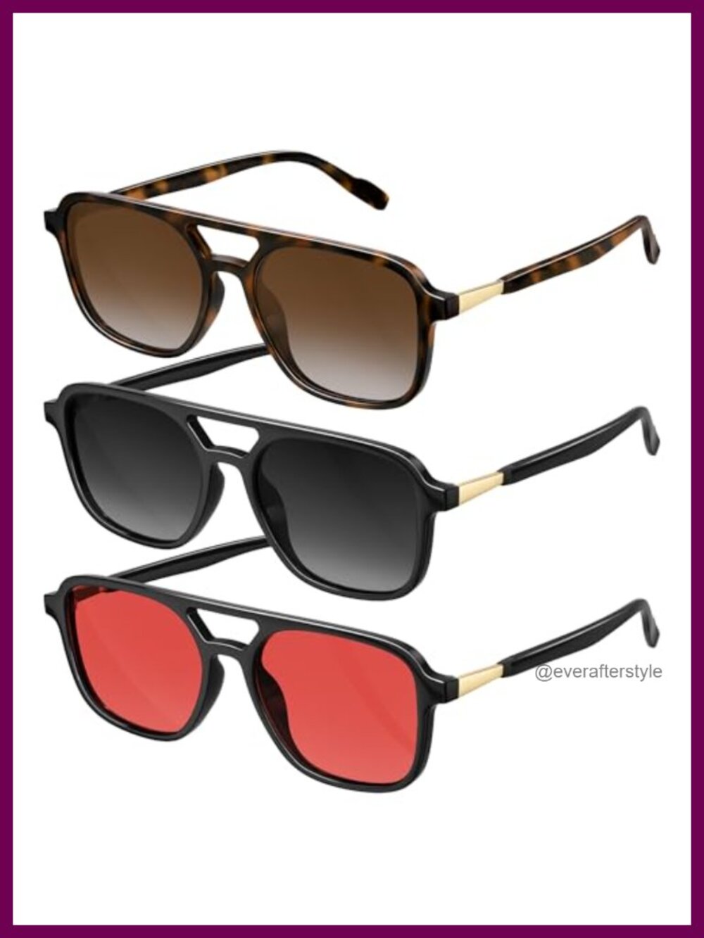Polarized Aviator Sunglasses Retro Rectangular UV Protection Women